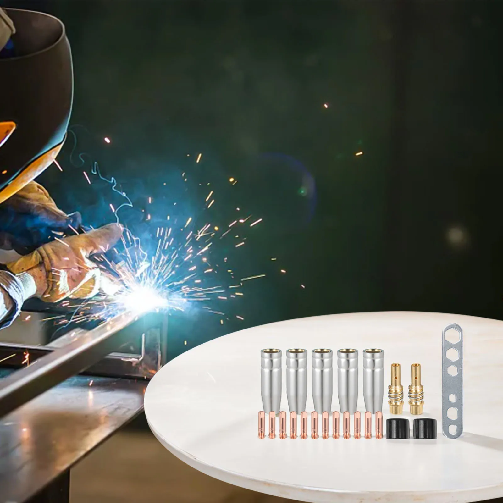 Welding Tasks Welding for torch Nozzles Welding Tools Silver,Copper,Black Compatible With AK15 Copper Welding Accessories