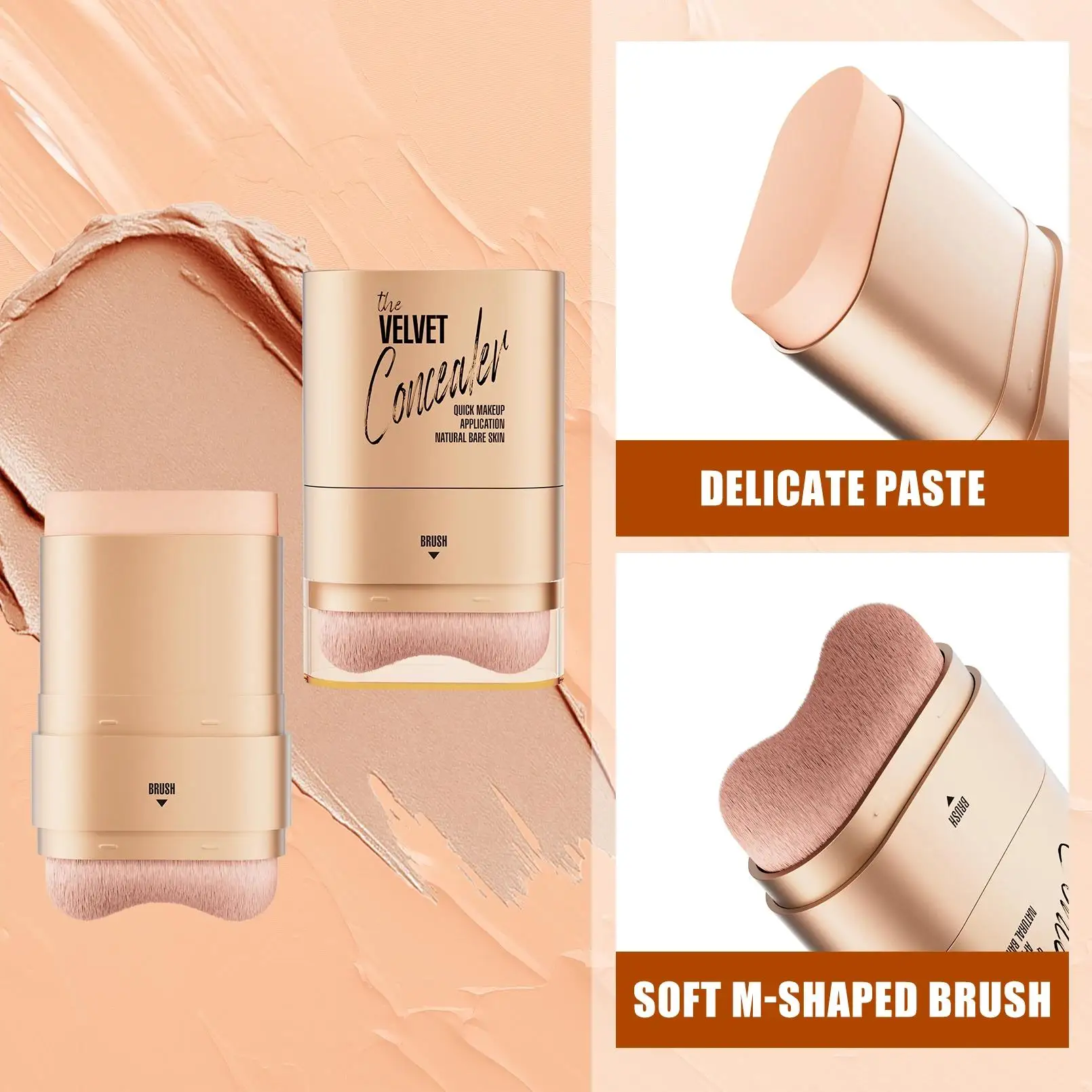 防水コンシーラースティック消しゴムカバーくまそばかすタトゥー軽量 2 で 1 ブラシメイクアップベースクリーム保湿