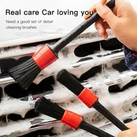 5pcs Car Detailing Brush Set - Soft Bristle Uncharged Cleaning Tools for Interior and Exterior Vehicle Care