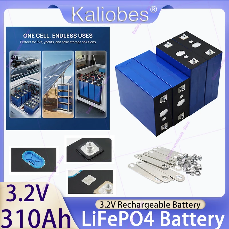 

3.2V 310Ah Lifepo4 Rechargeable Battery Lithium Iron Phosphate for Travel Solar RV Cell 4S 12v 24v Cell Tax Free