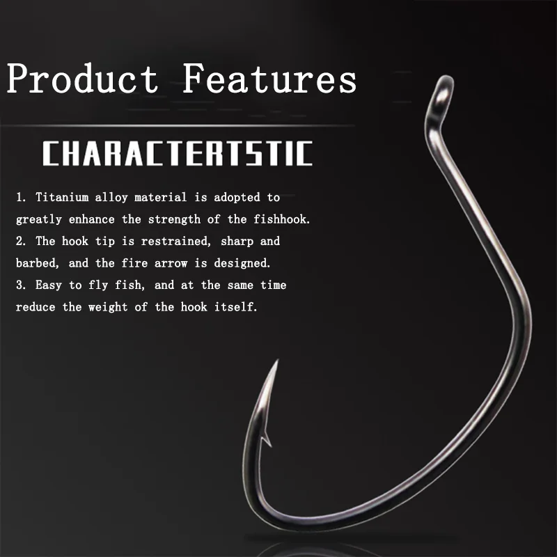 200pcs Circle Eyed Fish Hook Barb Barracuda Titanium Alloy Fishhooks Accessories Sea Feeder for Fishing 낚싯바늘 pesca accesorios