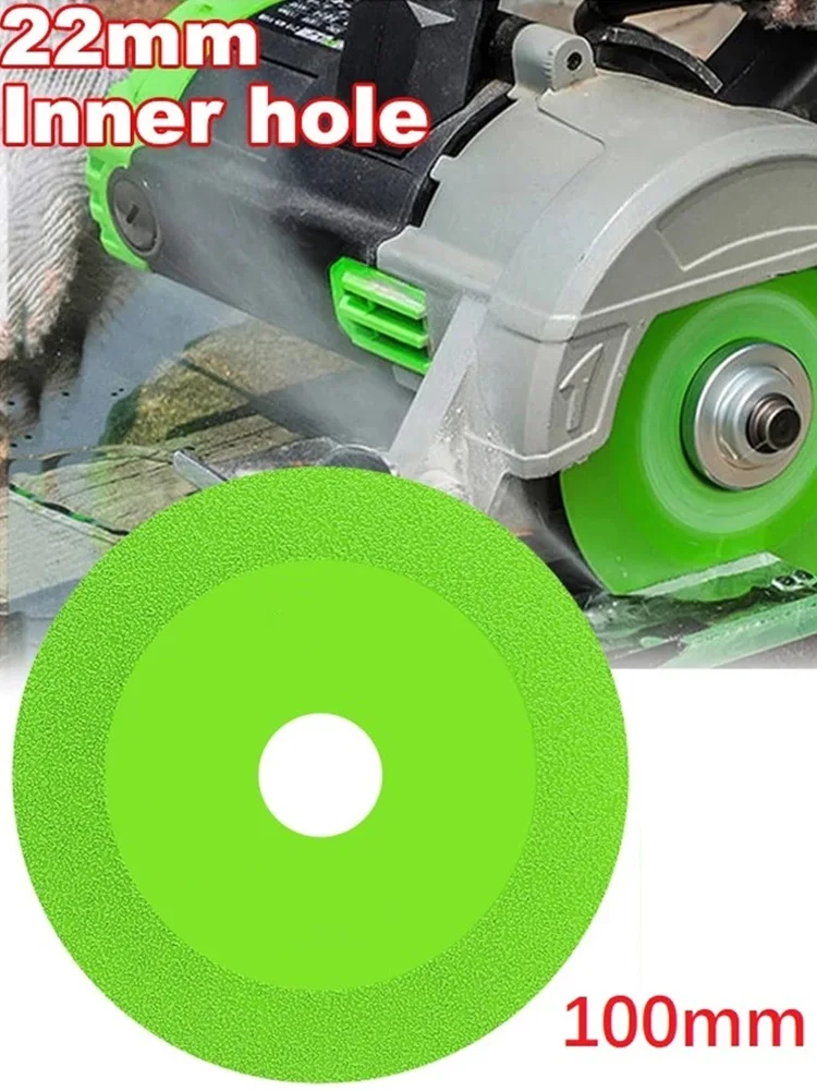1pc 100mm Disco da taglio per vetro Foro da 22mm Lama da taglio per vetro diamantata Piastrelle di ceramica Marmo Lucidatura Rettifica Lama per sega Taglio