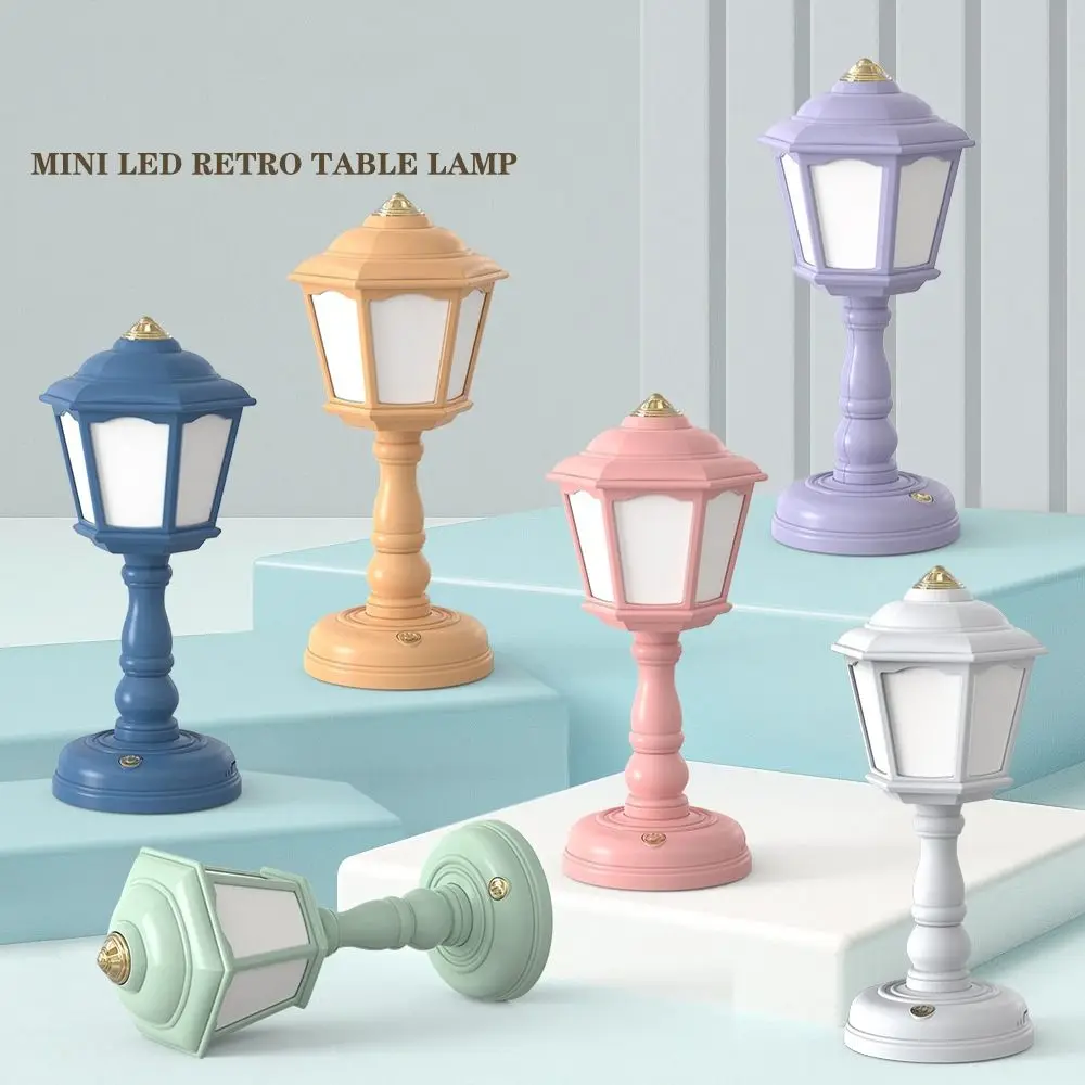 Fashion Mini Table Lamp Flower Shaped Rechargeable LED Night Lamp Retro Bedroom Nightlight