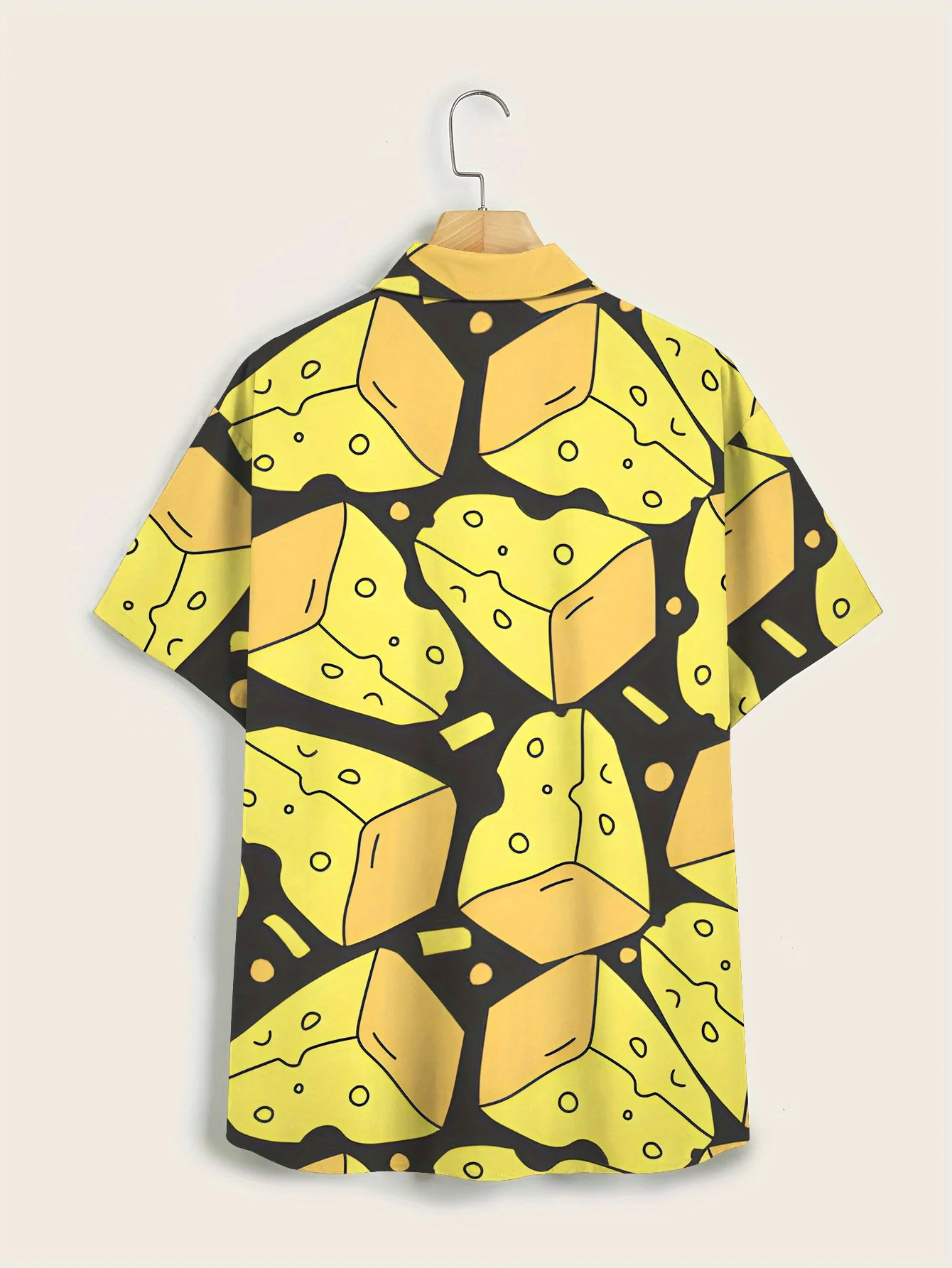 Summer Short Sleeve Shirt men's Delicious Cheese Flower Pattern Good Looking Fashion Top