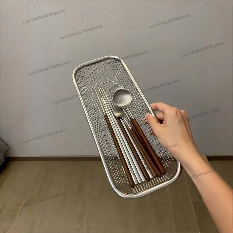 Chopsticks Drain Rack Household Kitchen Chopsticks Spoon Tableware Storage Box 304 Stainless Steel Mildew-proof