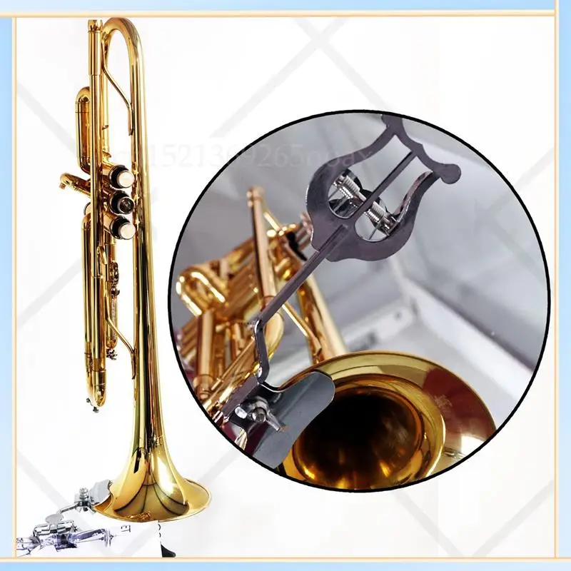 -SPOR 3X Trumpet Sheet Music Clip Lyre Sheet Music Clamp-On Holder Metal Plating For Trumpet Trombone Tool