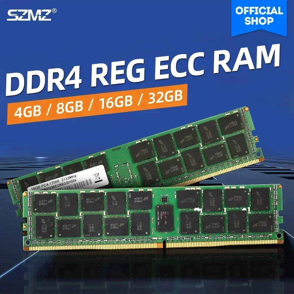 Memoria de servidor DDR4 REG ECC, 2400MHz, 2133MHz, 32GB, 8GB, 16GB, 4GB, ECC, REG RAM, DDR4 para placa base y estación de trabajo X99 Xeon