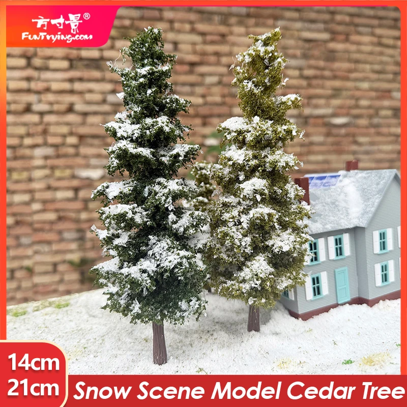 

Micro Landscape Winter Cedar Tree Snow Scene Platform Decoration Pine Tree 1/87 ho scale Train Railway Layout