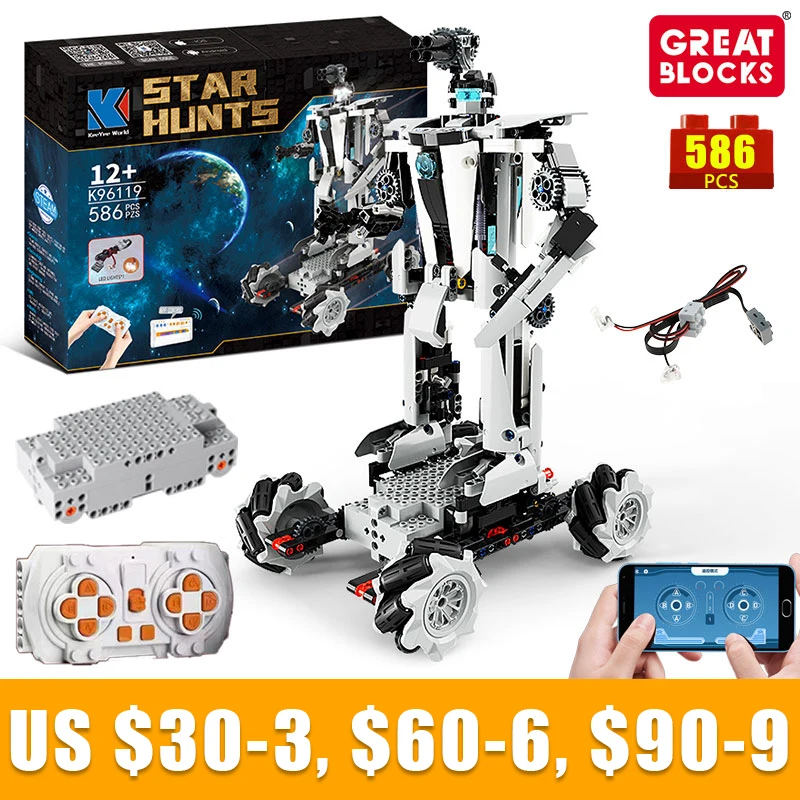 Technical K96119 Intelligent Robot APP Remote Control Bricks Building Blocks Programming Toys For Kids Gift Educational Sets