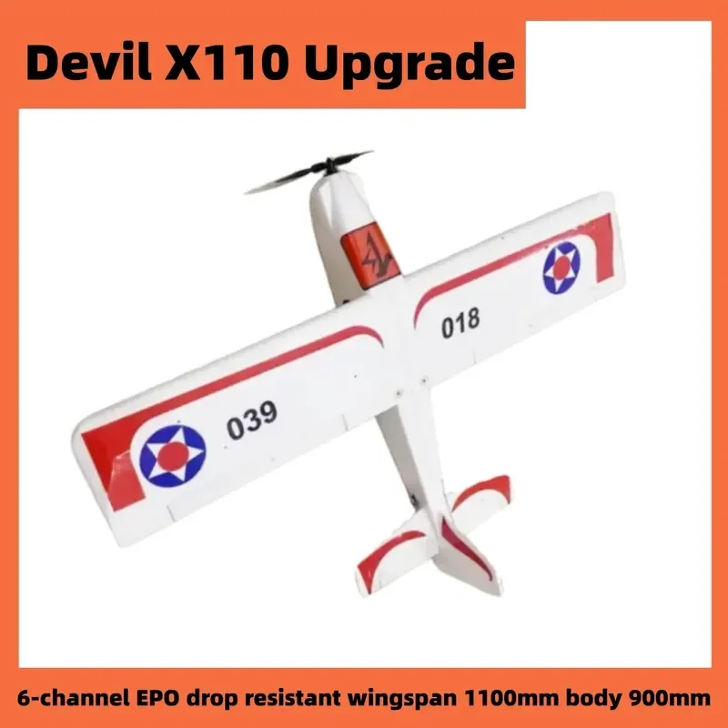 New Devil X110 Rc 6-Channel Epo Anti Fall Body 900mm Model Airplane Assembly Entry-Level Fixed Wing Remote Control Toy ﻿