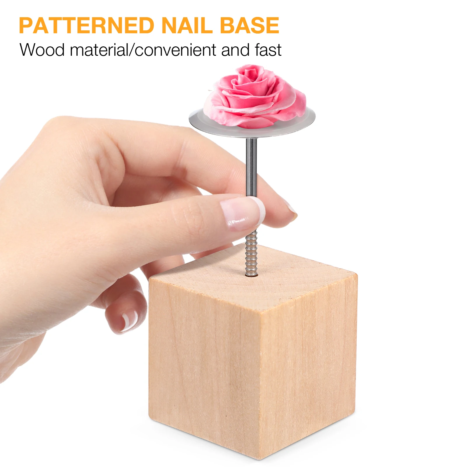 

1 Set Stainless Steel Flower Nails Wood Holder Cake Decorating Supplies Kit For Baking Icing Decoration Tools Icing Flowers Cake