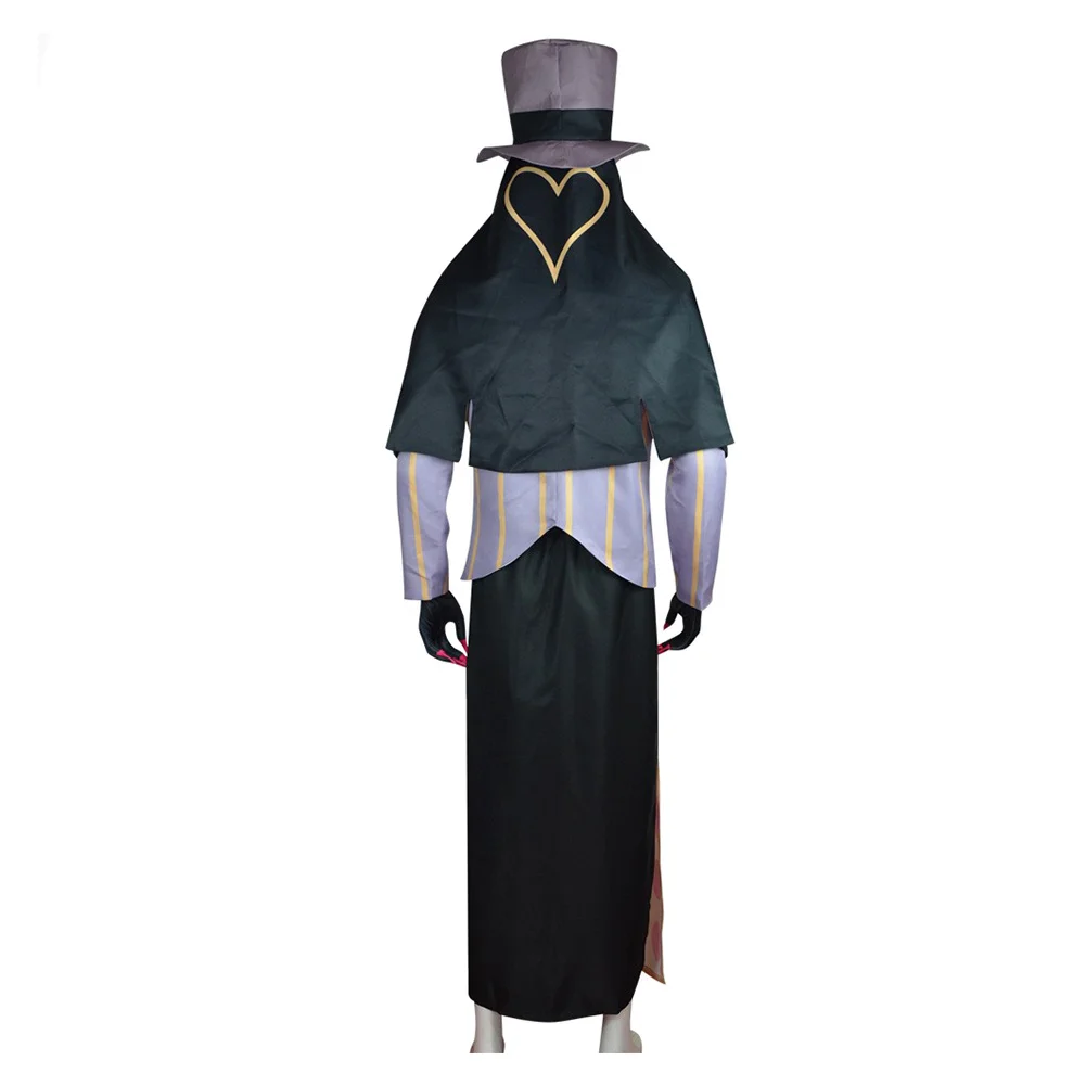 Costume de Cosplay de Dessin Animé Hell Inn pour Homme, Tenue de Carnaval d'Halloween pour Adulte, Ensemble avec Chapeau et Nministériels d Papillon