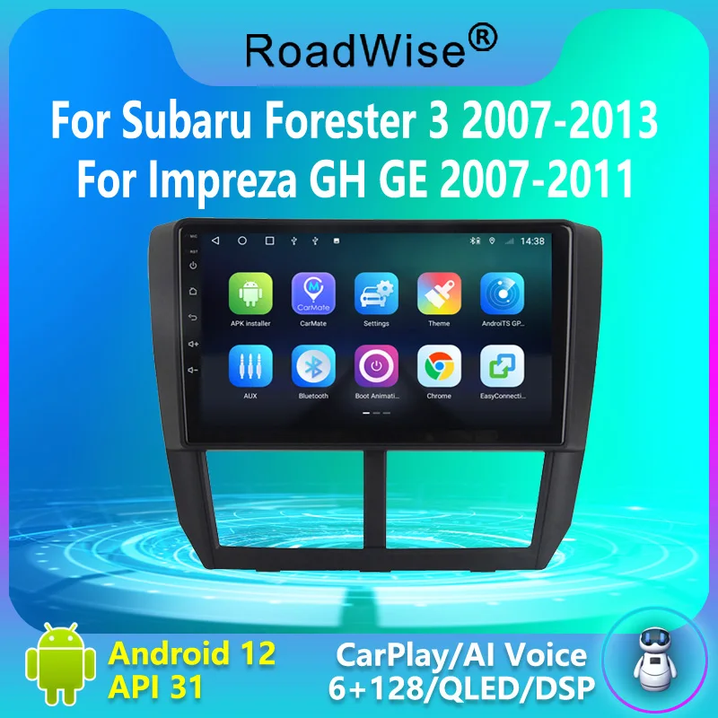 

8+256 Android 12 Car Radio Carplay Multimidia For Subaru Forester 3 SH Impreza GH GE 2008 2009 2010 2011 2012 4G WIFI GPS DVD BT