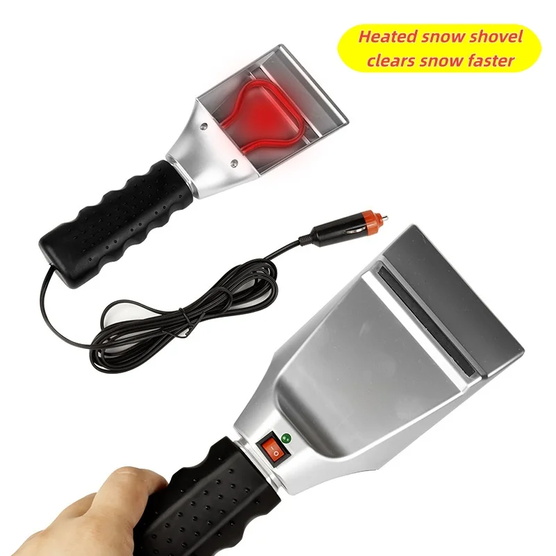 12V Heated Snow Shovel Multifunctional Winter Snow Cleaning Tool for Cars Ice Removal and Snow Shoveling Vehicle-mounted