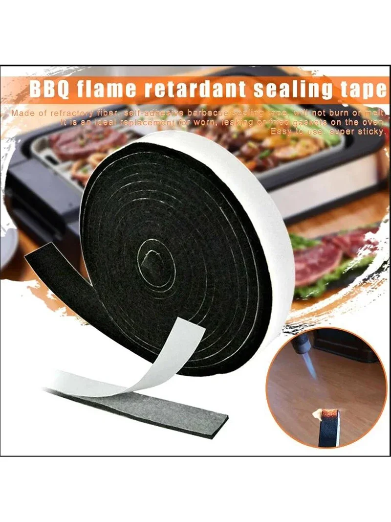 Vervanging van de grillpakking op hoge temperatuur Fit Kamado BBQ-rokerpakkingaccessoires Vlamvertragende afdichtingstape - afbeelding 2