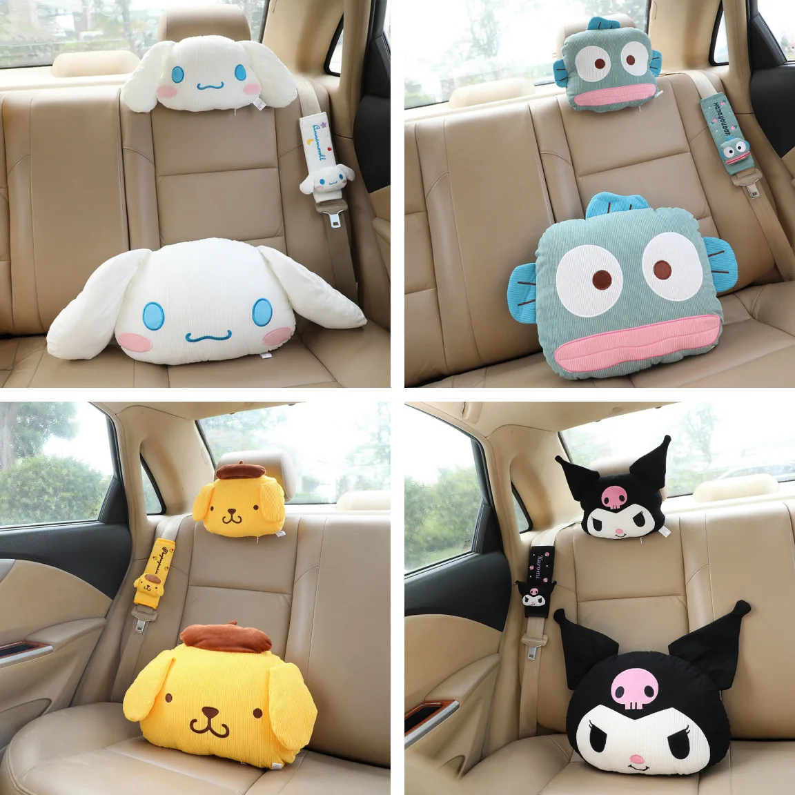 

Sanrio Car Headrest Neck Support Soft Universal Adjustable Car Pillow Neck Rest Cushion High Quality Seat Belt Shoulder Pad