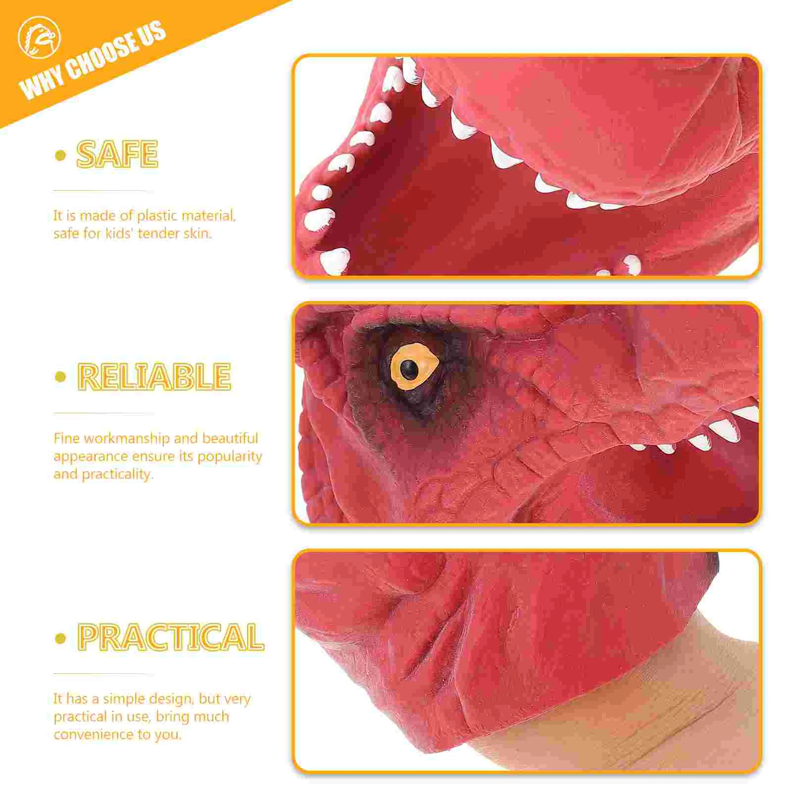 Marionnette à doigt pour enfants, tête de dinosaure drôle, jouet à doigt, tête de dinosaure, jouet à pouce, tête de Dino, marionnettes à doigt