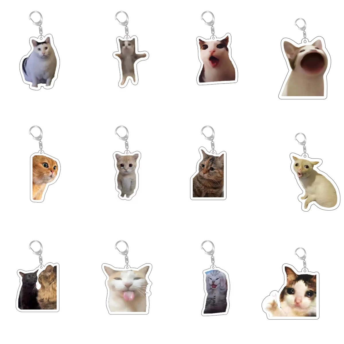 

Funny Cat Memes Series Keychain Student Gift Bag Lanyard Women's Bag Pendant Keychain Cute Things Cheap Gift for Best Friends