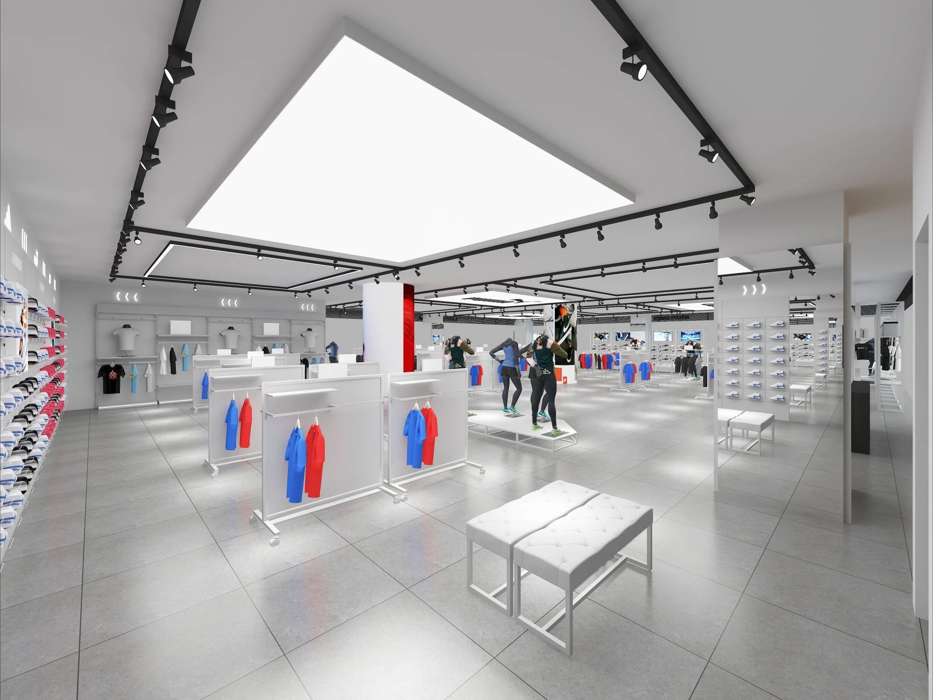 Clothing store display hangers, the whole store is floor-to-ceiling decoration, Nakajima display stand shelves are commercial