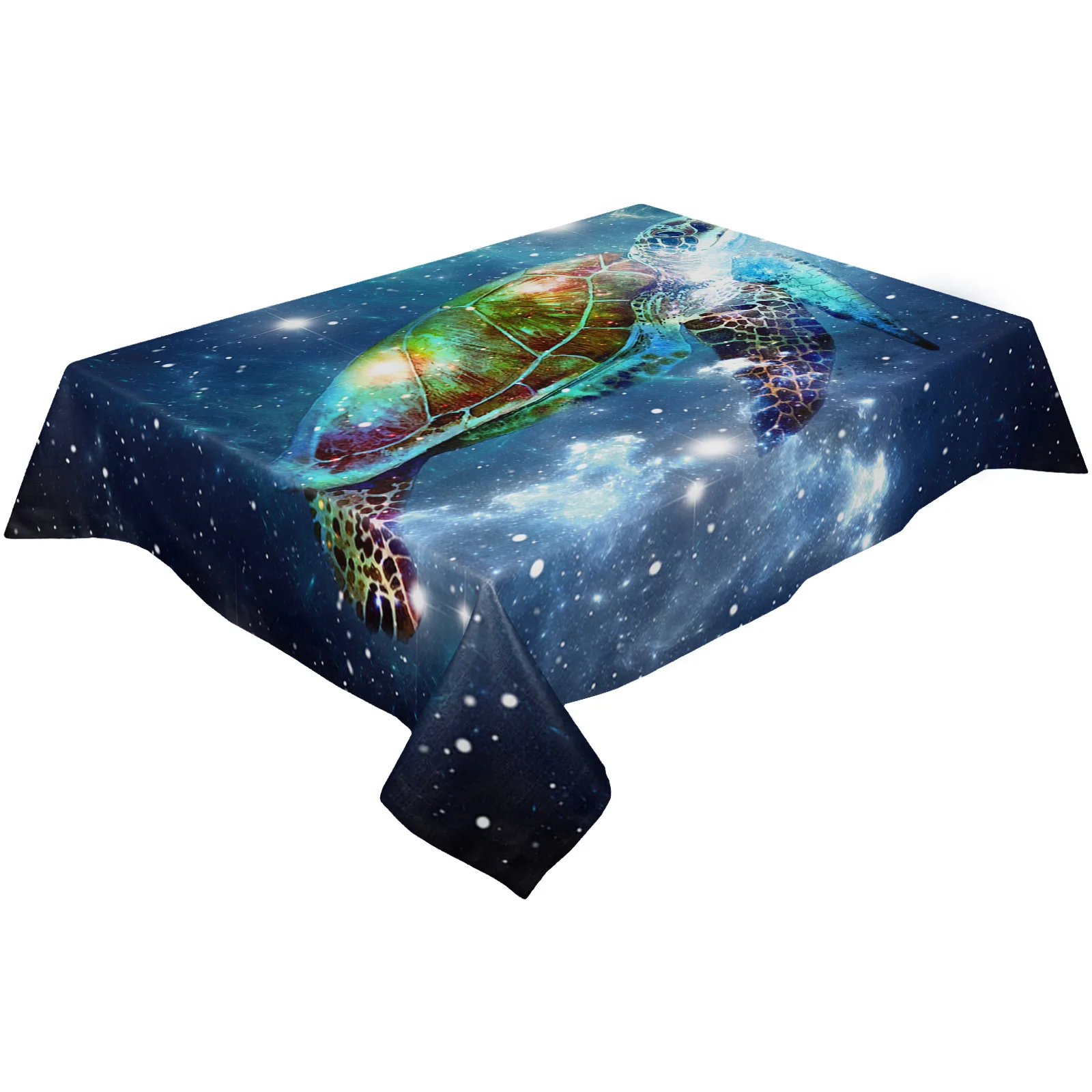 Star Sky Gradual Sea Turtle Waterproof Tablecloth Party Decorations Supplies Rectangle Table Cloth for Kitchen Table Decor