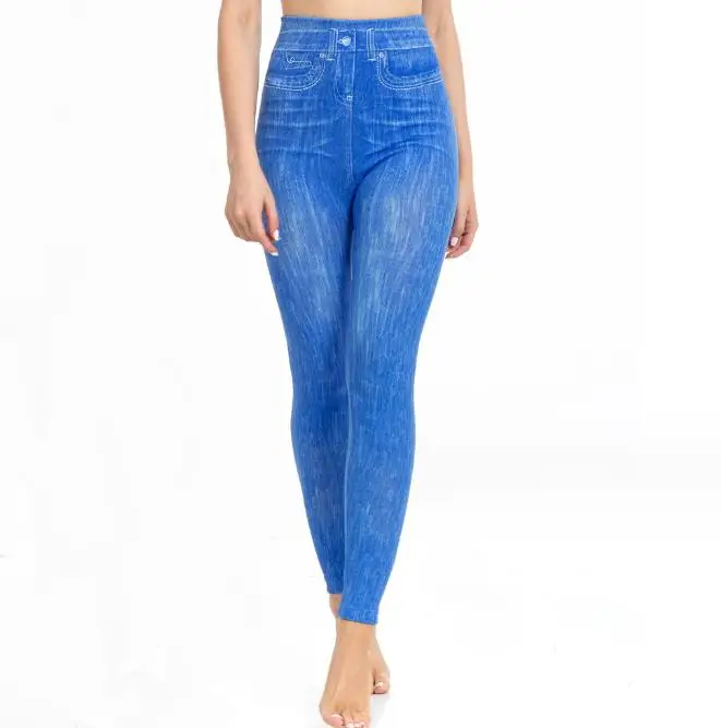 

Women's Long Pants 2026 High Waist Printed Imitation Denim Leggings Women's Pencil Pants Skinny Pants Daily Casual Cropped Pants