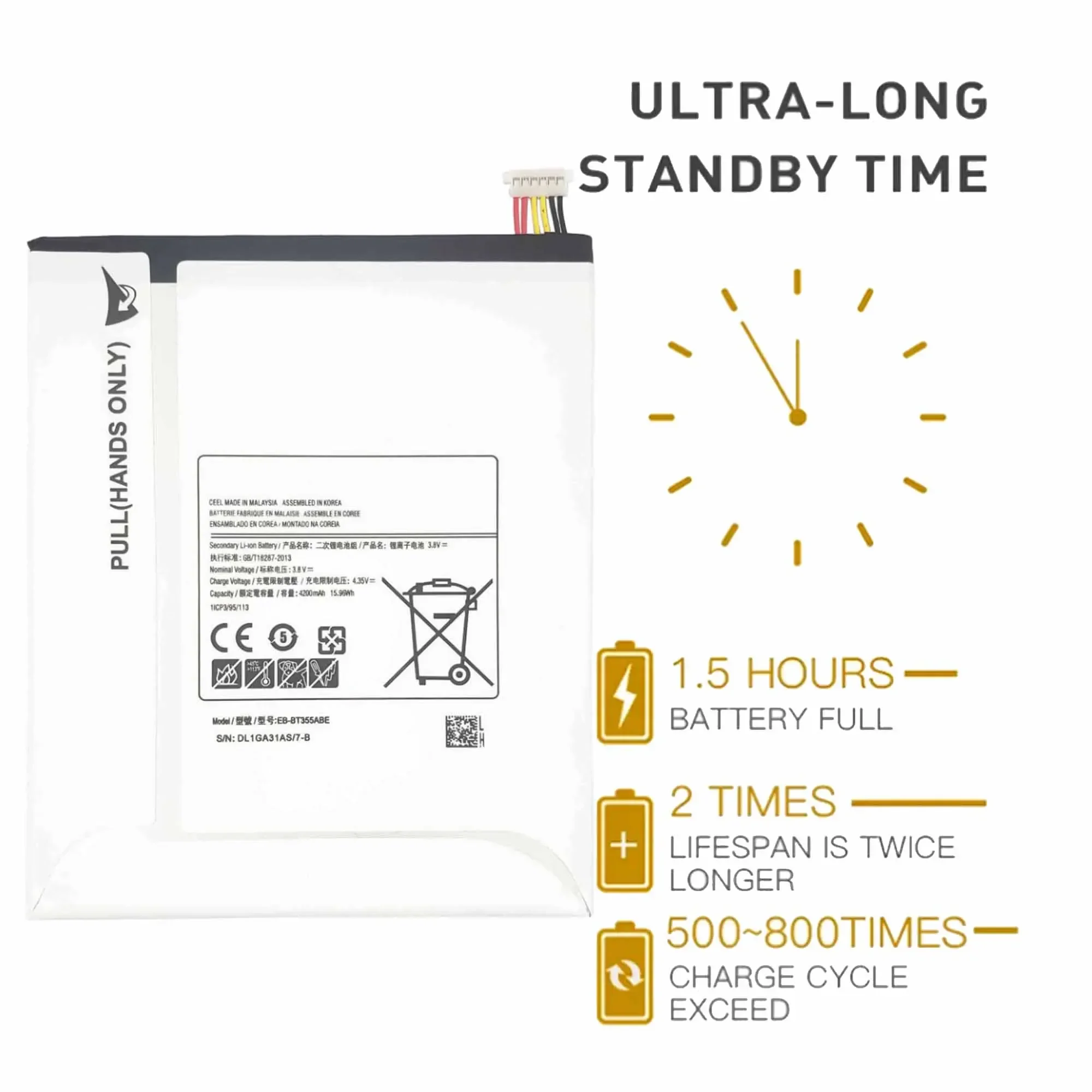 EB-BT355ABE Battery For Samsung GALAXY Tab A 8.0 T355C GALAXY Tab5 SM-T355 SM-T350 SM-P350 P355C SM-P355M T355  Capacity