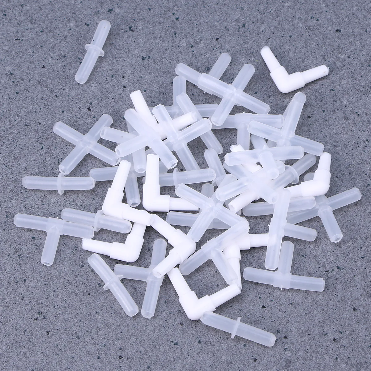 

40pcs Air Connector Plastic Inline Tubing for Aquarium Fish Tank Straight and Cross Shape Right Angle