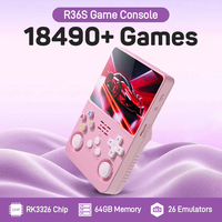 R36S Portable Retro Handheld Game Console Emuelec 4.7 with 18494 Games Emulators for PS1/PSP/N64/NES/SNES 3.5 inch Color Screen