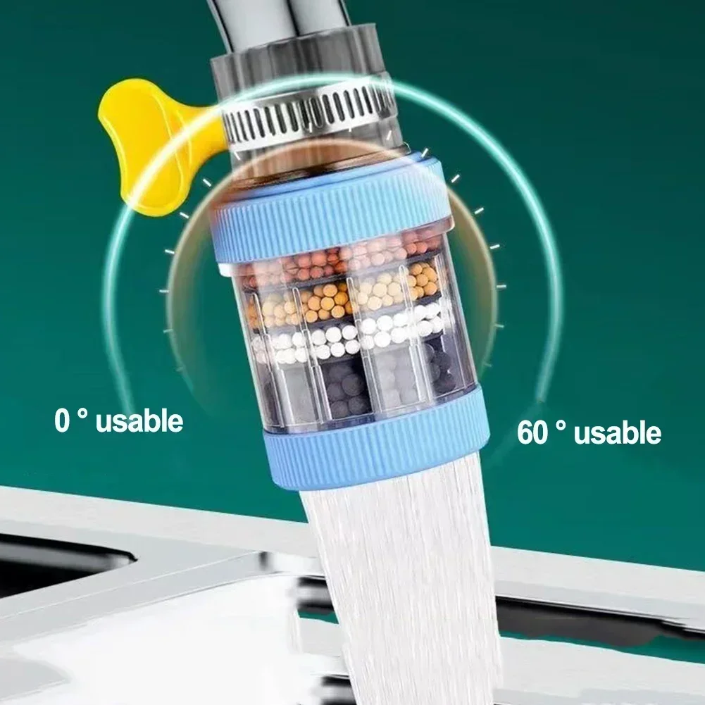 6 Layers Universal Kitchen Faucet Purifier Tap Filter Water Saving Bubbler Activated Carbon Filtration Shower Head Nozzle Filter