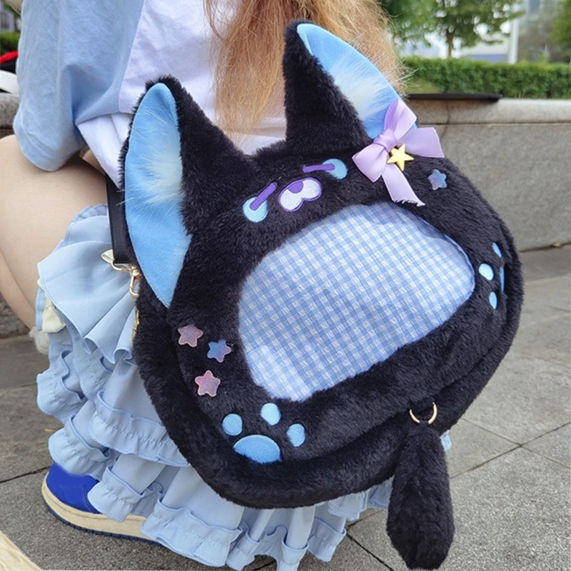 Japanese Crossbody Bag Harajuku Plush Shoulder Bag Lovely Foxes