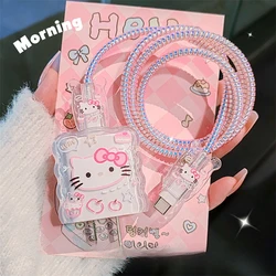 Hello Kitty Pink For iphone Charger Protector Cover Case,3D Cartoon Anime TPU USB Cable Protective Cover Case For Girls Women