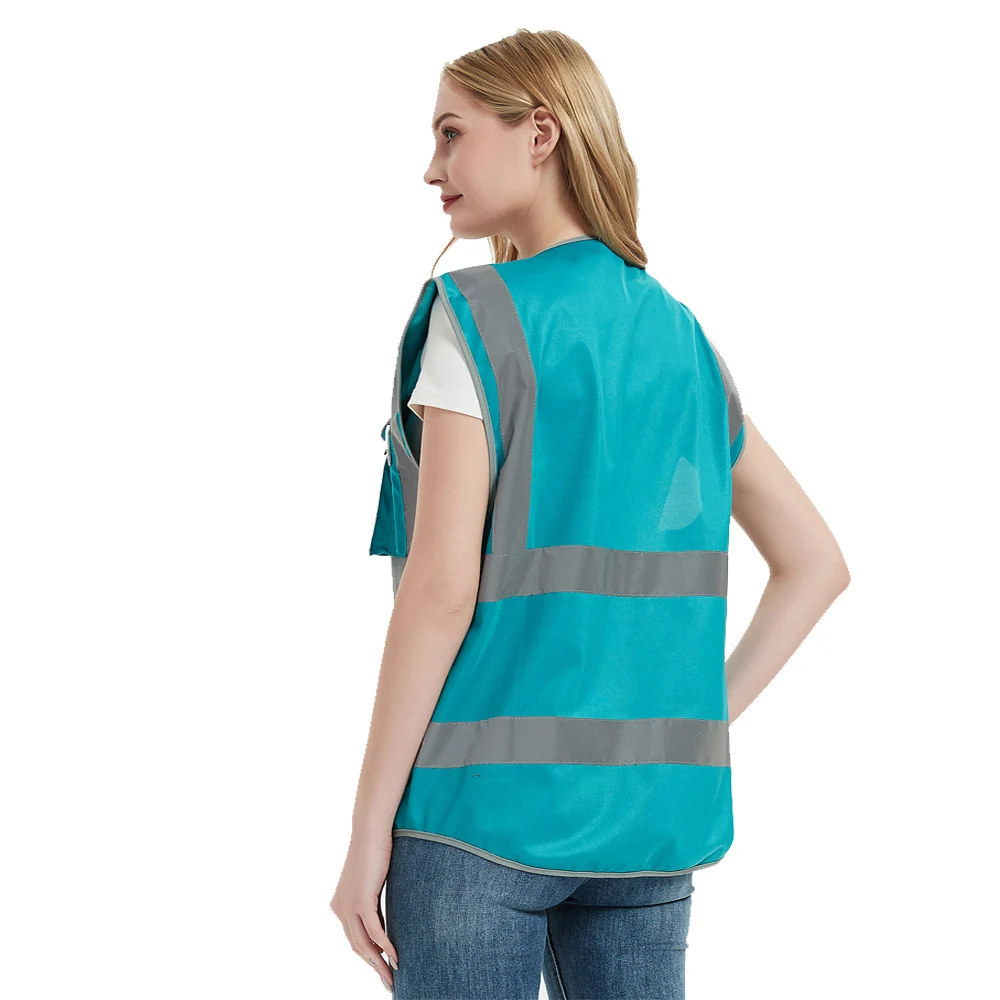 Reflective Vest for Women Work Clothes Hi Vis Vest with Pockets XS-L Waistcoat Reflective Safety Vest Pockets Workwear