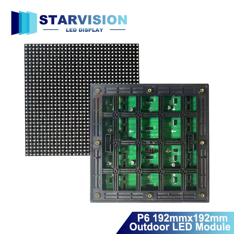 192x192mm P6 Outdoor Full Color LED Module Waterproof High Brightness for Advertising Wall