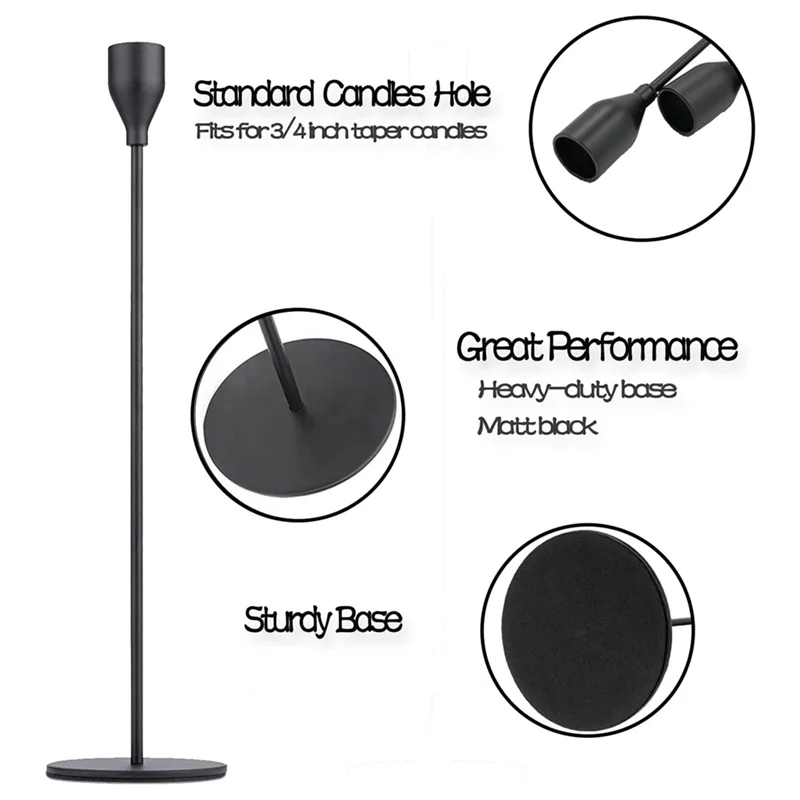أفضل العروض تفتق شمعة حامل حوامل الشمعدان طويل القامة، مجموعة حامل شمعة معدنية طويلة، عمود حامل شمعة الزخرفية دائم Eas
