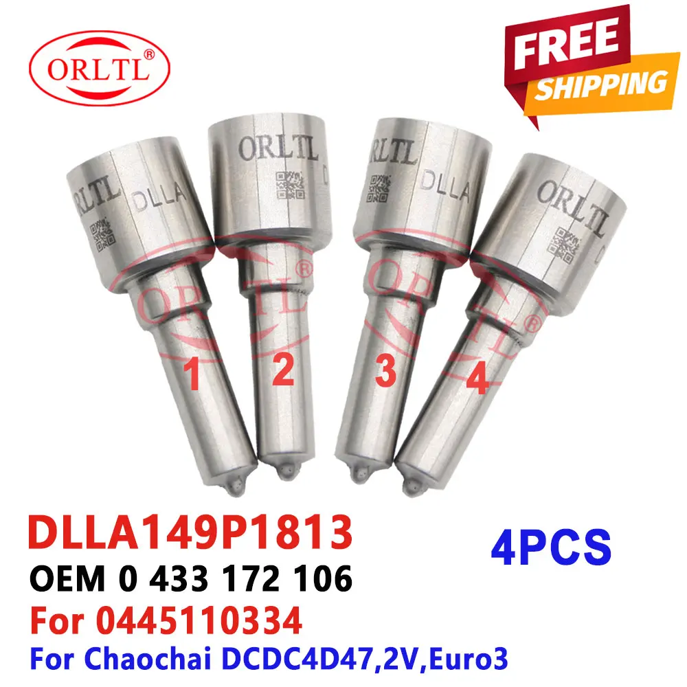 

0 433 172 106 Nozzle DLLA149P1813 Fuel Jet Spray Nozzle DLLA 149P1813 Auto Engine Nozzle DLLA 149 P1813 for 0445110334 4 PCS