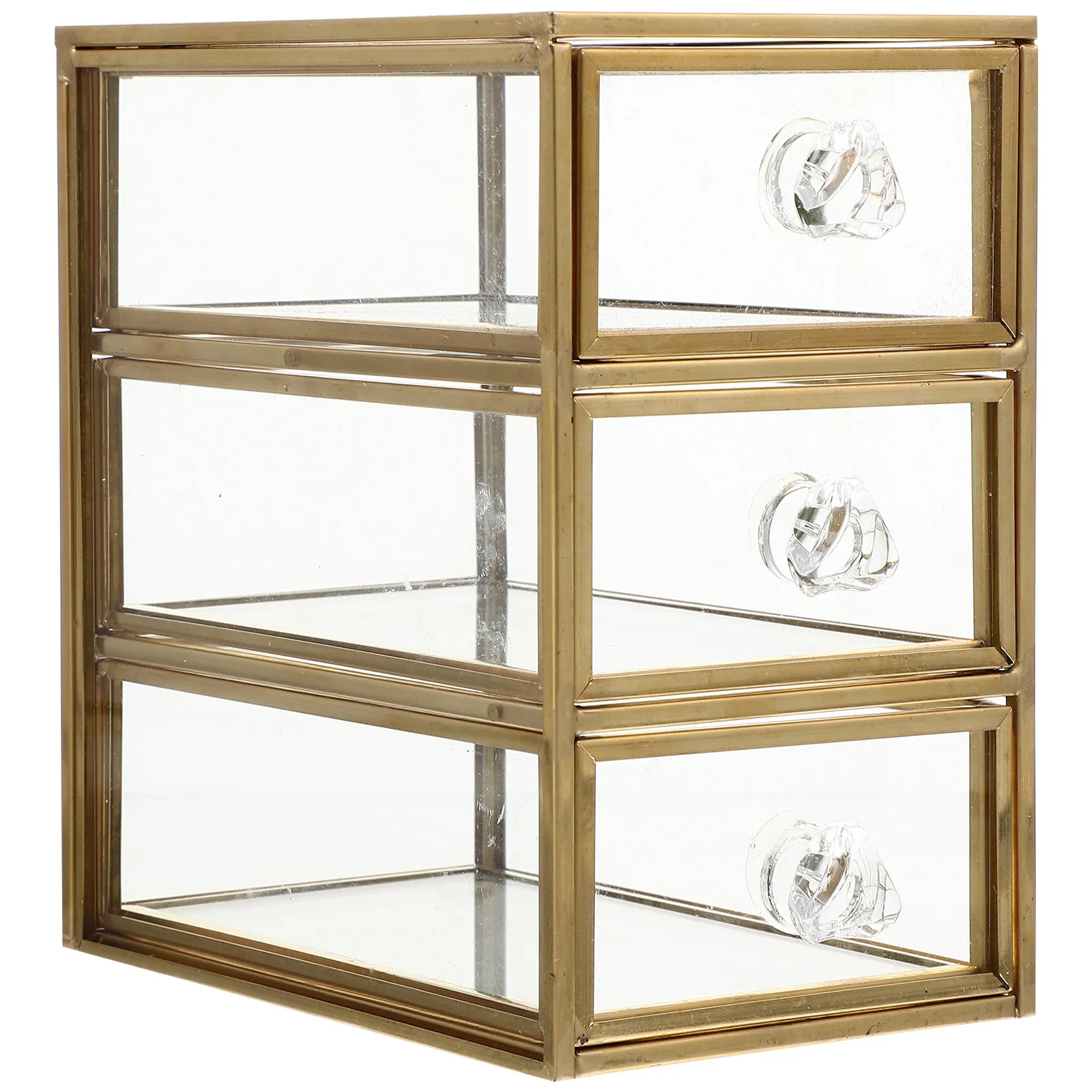 3-Tier Drawer Jewelry Box Transparent Dustproof Large Capacity Storage Organizer for Lip Gloss Nail Polish Sundries
