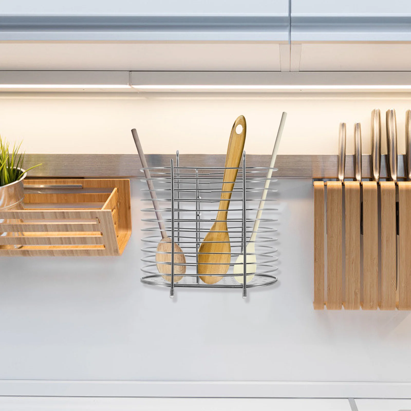 

1Pcs Stainless Steel Chopsticks Storage Rack Corrosion Resistant Drain Shelf Table Utensil Holder Hanging Wall Mount