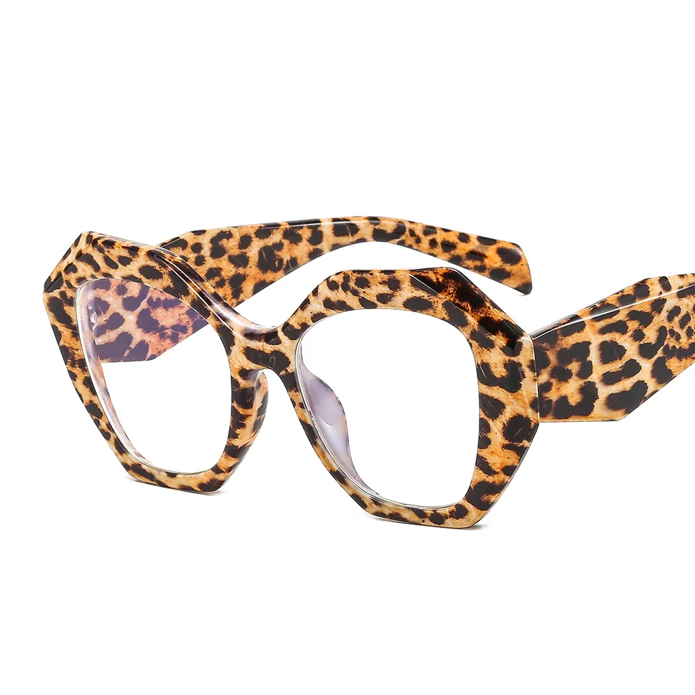 

Leopard Reading Glasses Women Vintage Polygons Eyeglasses Frame Female Optical Myopia Prescription Spectacles 0 +100 150 175 200