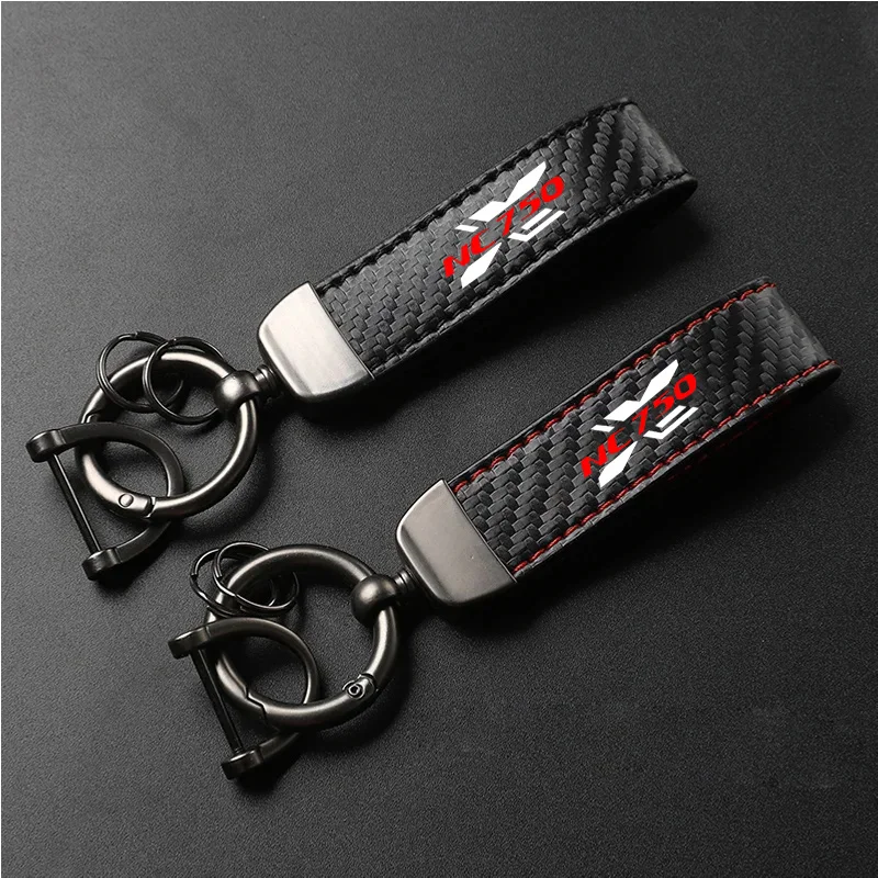 1PCS Motorcycle PU Leather Carbon Fiber Pattern Keychain Accessories For Honda NC750X NC750 X NC750X NC 750 X NC750 Accessories