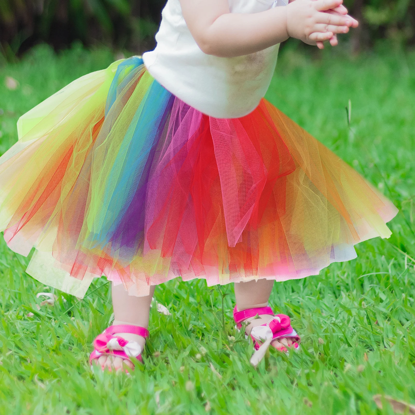 

Rainbow Mesh for Girls Bright Color Sleeveless Kids Party Pretty Dresses For Girls Dresses Premium Material Comfortable Style