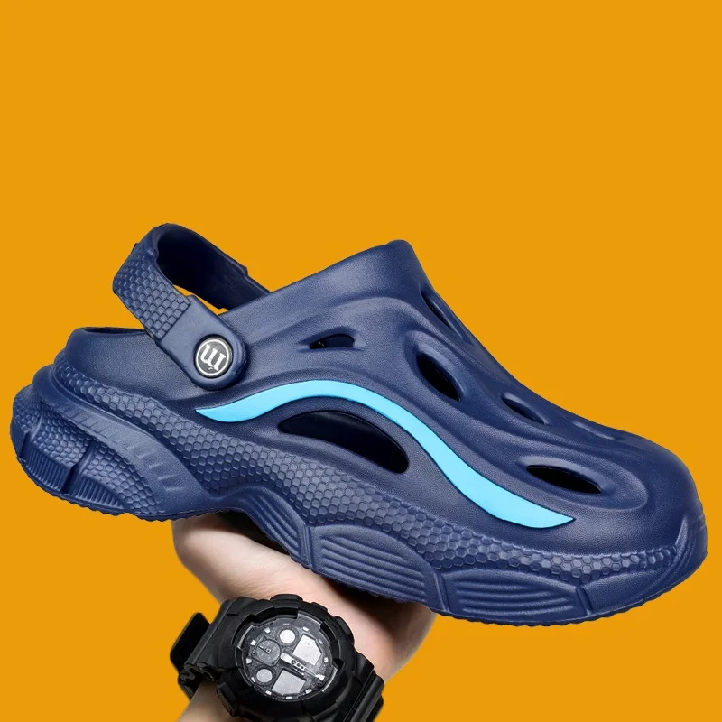 

Мужские летние уличные сандалии с закрытым носком, спортивные пляжные сандалии и шлепанцы на толстой подошве для активного отдыха