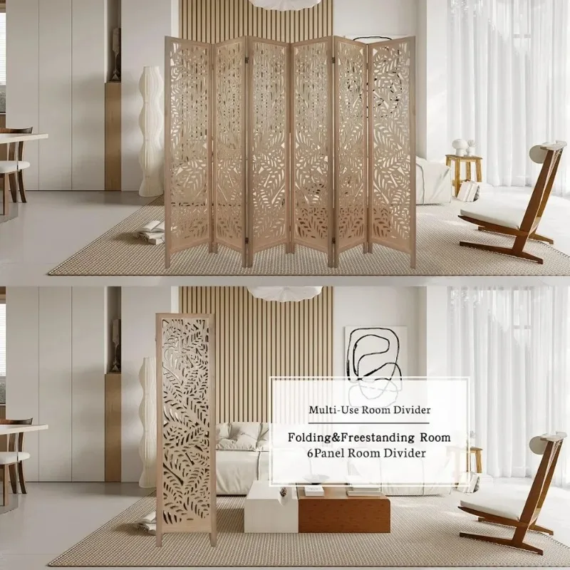 Wood Room Dividers and Folding Privacy Screens, Freestanding Room Divider Screen Room Partition for Office