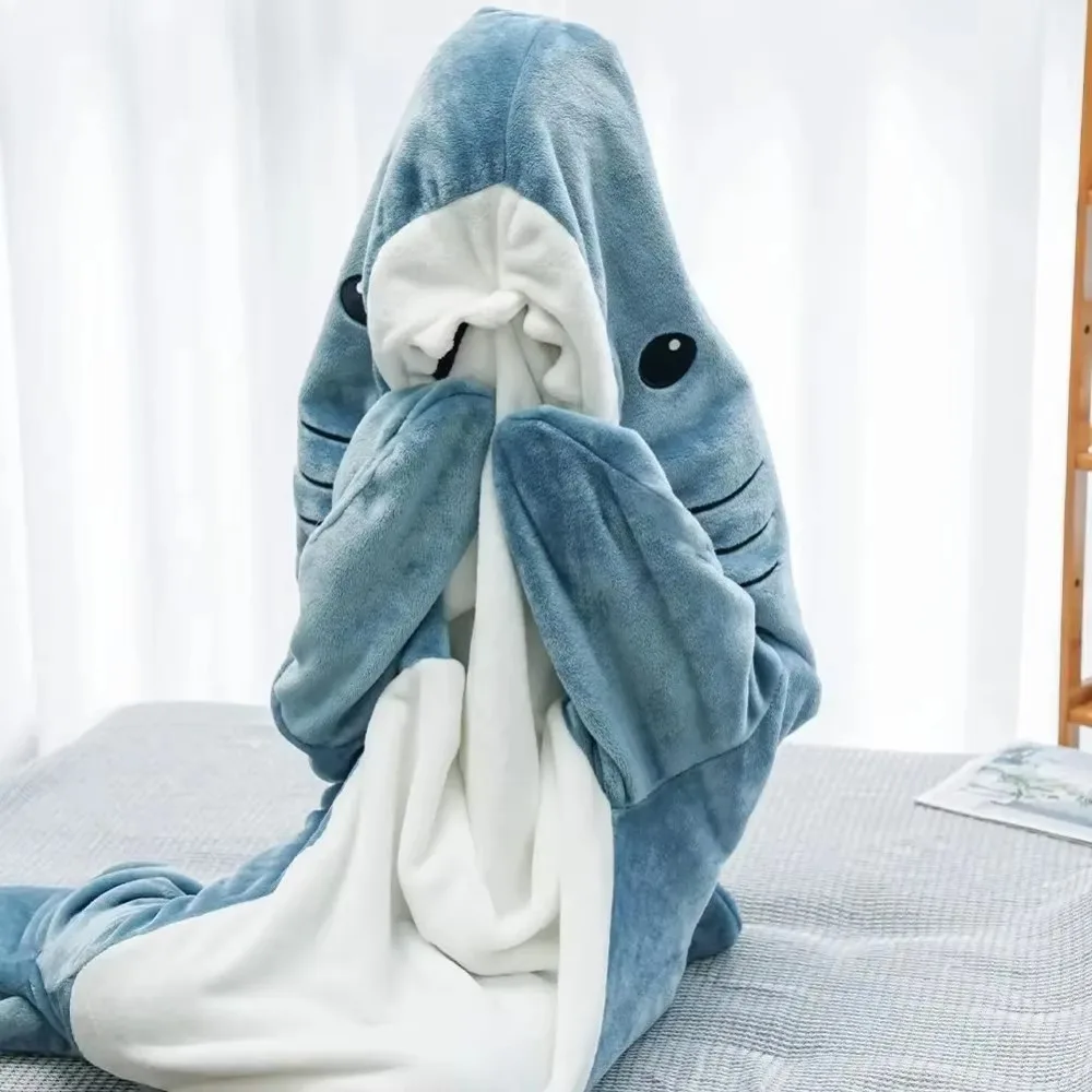 Shark Sleeping Bags Living Room Sofa Blanket Flannel High Quality Fabric Jumpsuit Pajamas Comfort Bedroom Keep Warms Blankets