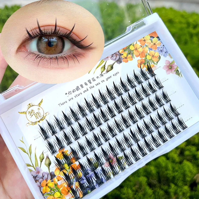 

New Natural False Eyelashes European And American bushy Fishtail Sandwich COS Little Devil Segmented Type Eyelash extension