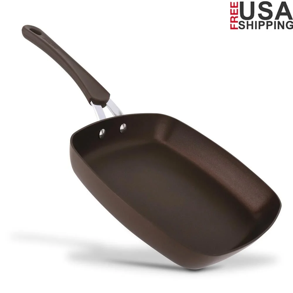 

Non-Stick Grill Pan 9.45 Inch High-Quality Kitchen Cookware Safe Gas Electric Induction Easy Clean Heat Resistant