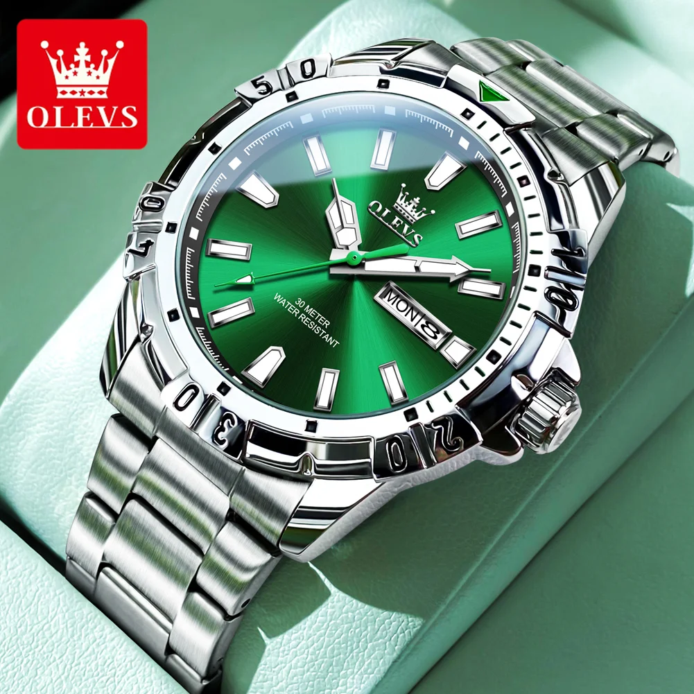 OLEVS 5560 Quartz Mens Watches Luxury High Quality Original Fashion Casual Luminous Hands Waterproof  Stainless Steel Top Gifts