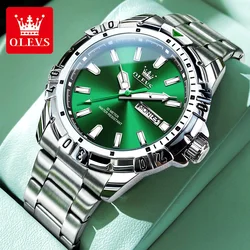 OLEVS-reloj de cuarzo 5560 para hombre, cronógrafo de lujo, de alta calidad, Original, informal, luminoso, resistente al agua, de acero inoxidable, regalos superiores