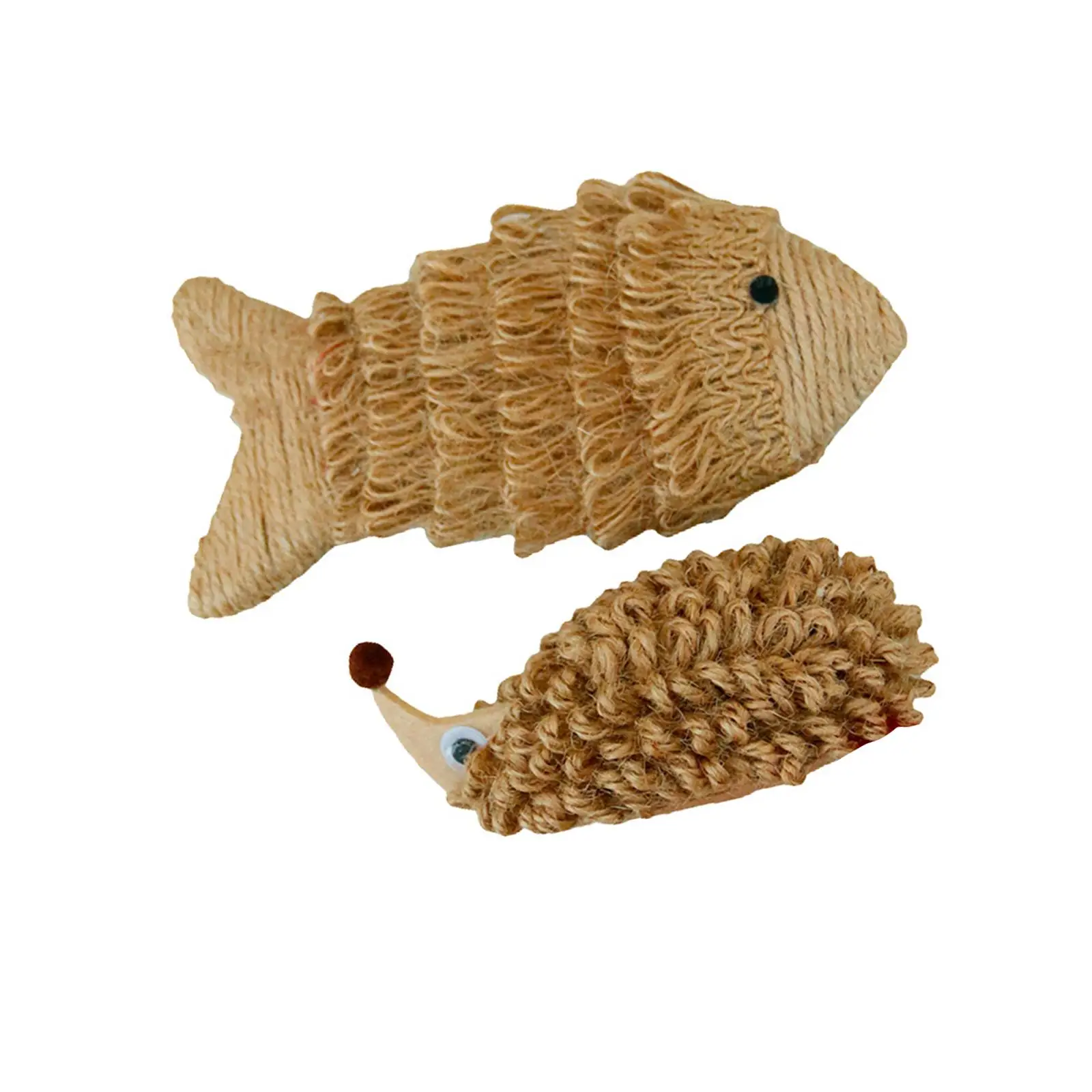 Cat Chew Toys Fish and Hedgehog Shapes Funny Training Cat Scratching Board