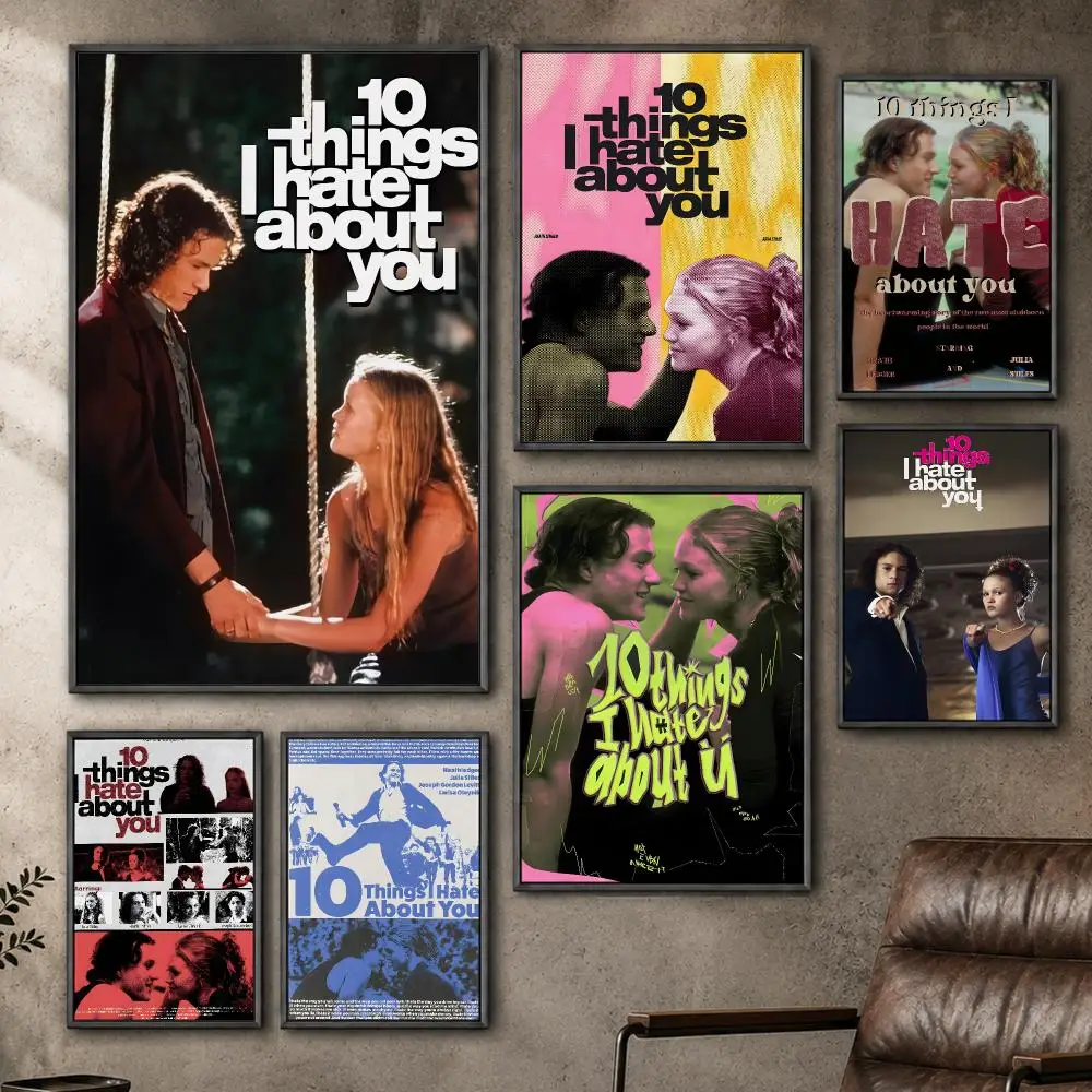 Movie 10 Things I Hate About You Romance Poster  PP Self Adhesive Home Garage Dorm Bar Wall Decor Aesthetic Retro Gift
