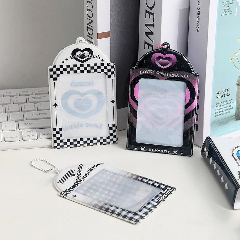 PVC Tampa Do Titular Do Cartão, Photo Pocket Frame, Keychain Photocards, Protector Card Sleeve, Idol Foto Mangas, Legal DIY, 3"